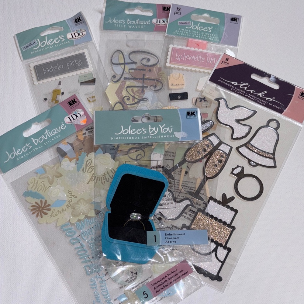 Jolee's Boutique Wedding Dimensional Embellishments Set Wedding Scrapbook Jolee